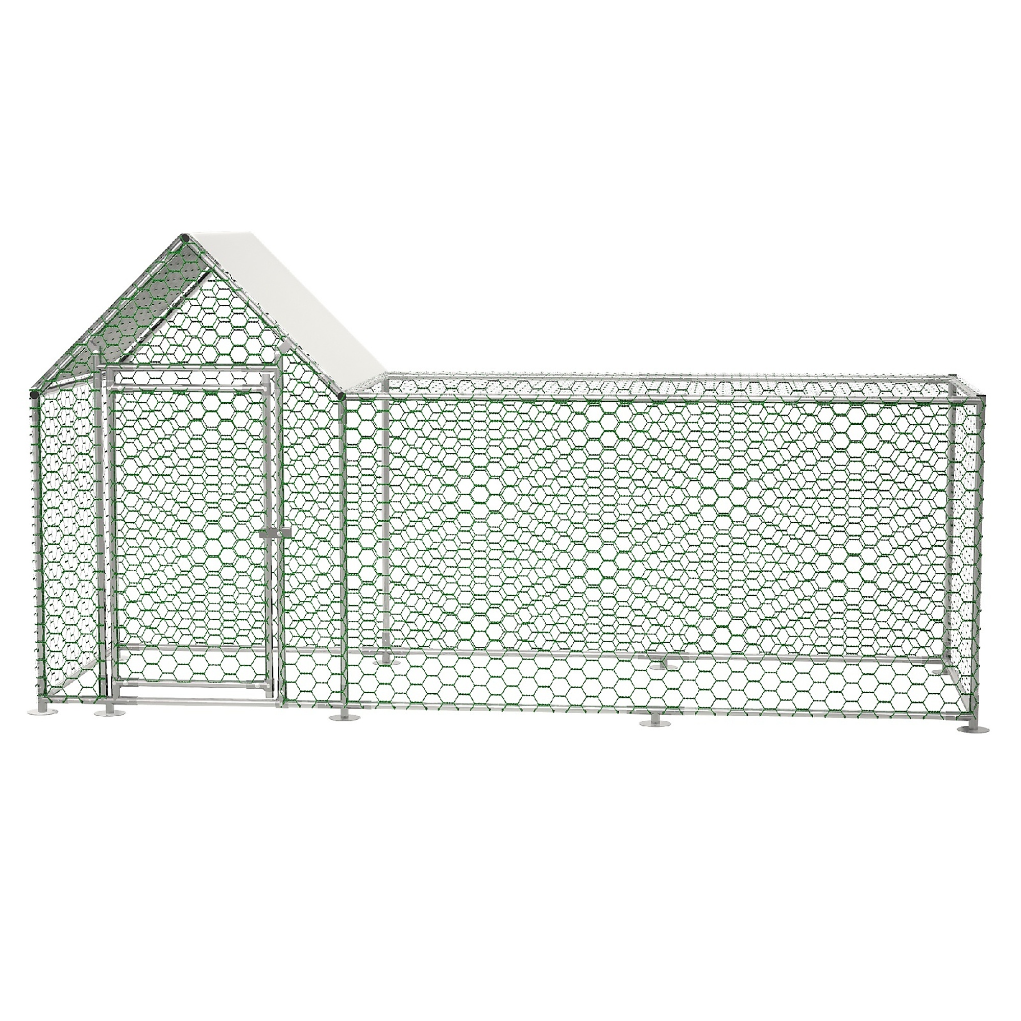 BlackTeck Metal Chicken Coop with Cover — 10ft. x 3.5ft. x 5ft., Run Backyard Hen House, Poultry Habitat Cage, Model# N2-151984